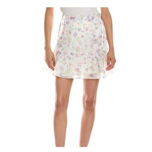 Wildfox floral ruffle bottom skirt Sm fairy feminine sorority dainty feminine - Picture 11 of 12